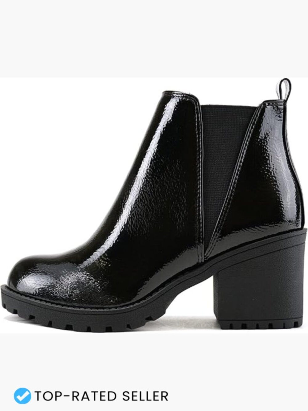 Women's Ankle Bootie Stack Block Heel Double Elastic Gore Pull-On Chic